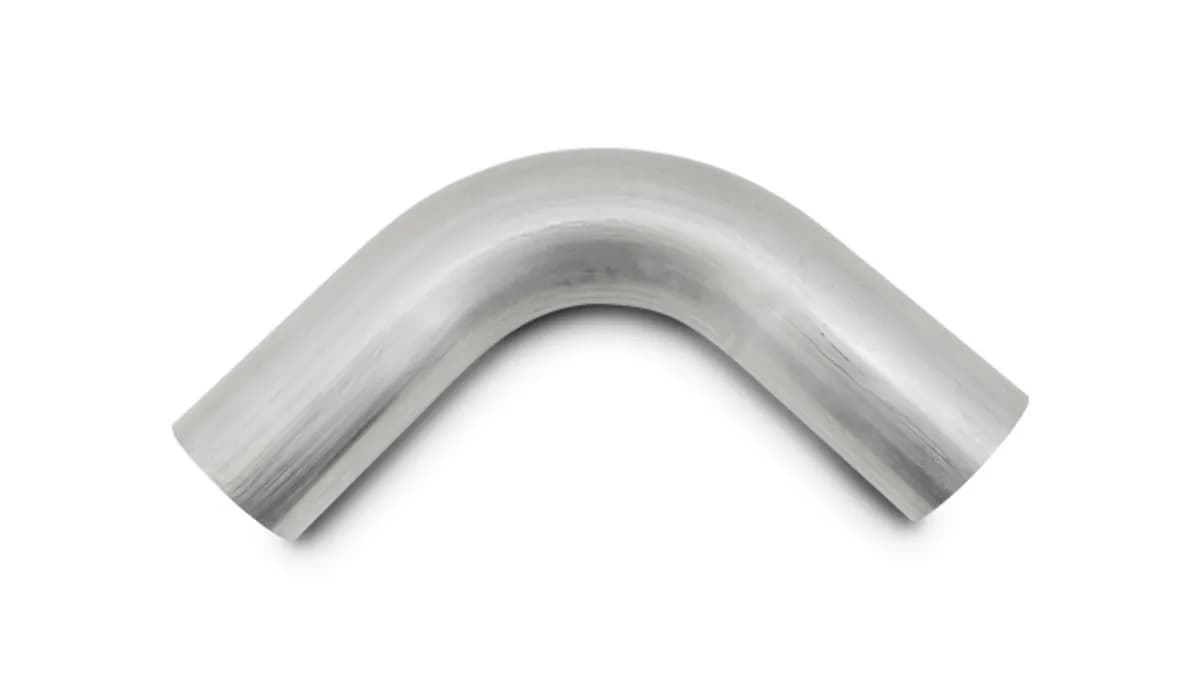 90 Degree Stainless Steel Bend; 2.5 in. OD; 3.75 in. Centerline Radius; 6 in. Leg Length From Tangent; 0.065 in. Tube Thickness; 16 Gauge Wall Thickness; 321 Stainless Steel;