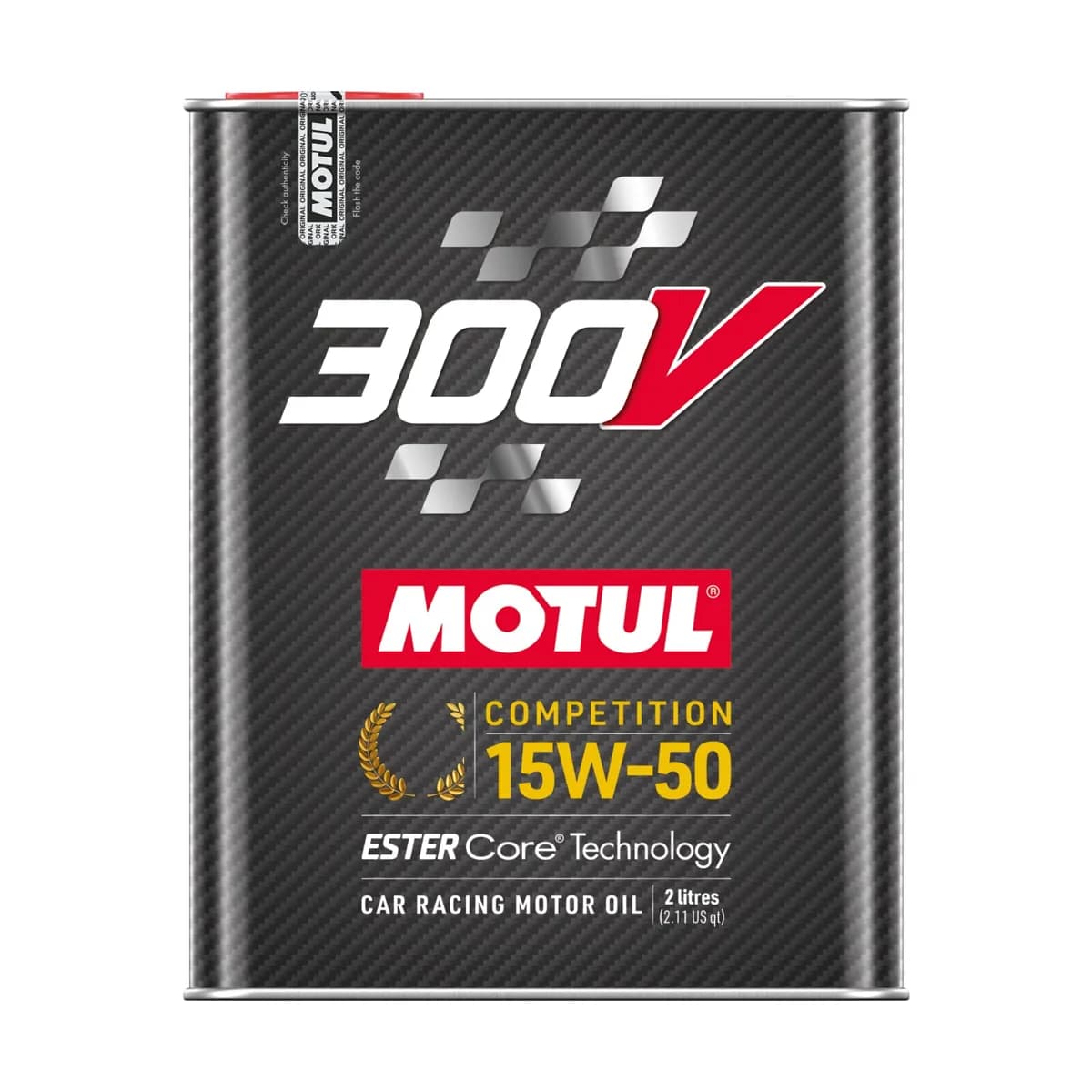 Motul 300V 15W/50 Competition Motor Oil, Full Synthetic, High Performance, 4-Stroke Ester Core, 2L