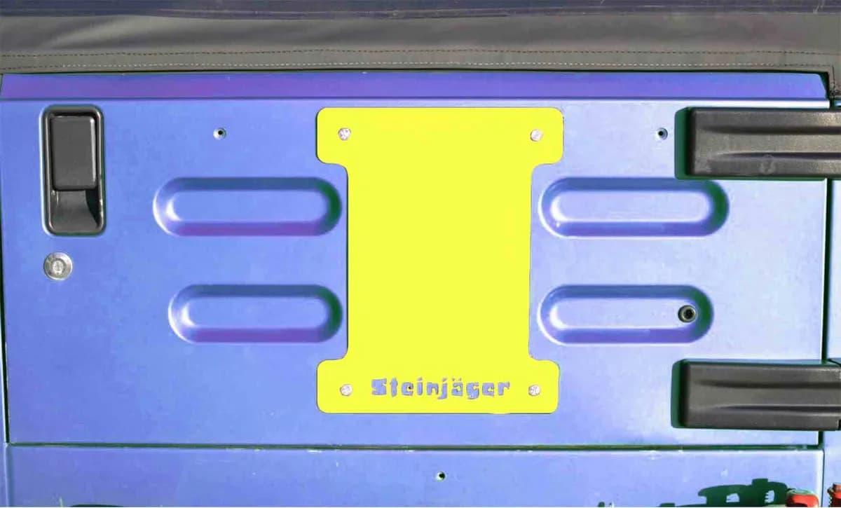 Steinjäger Wheels and Tires Wrangler TJ 1997-2006 Spare Tire Delete Plate Neon Yellow