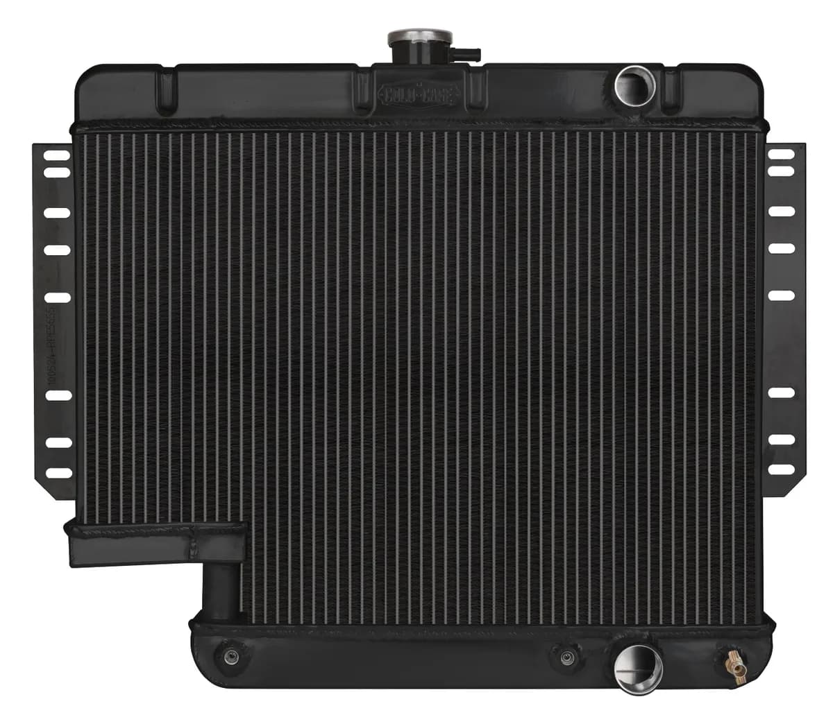 61-65 Impala with 500 Steering Box Aluminum Radiator Black Night Rider Series Cold Case Radiators