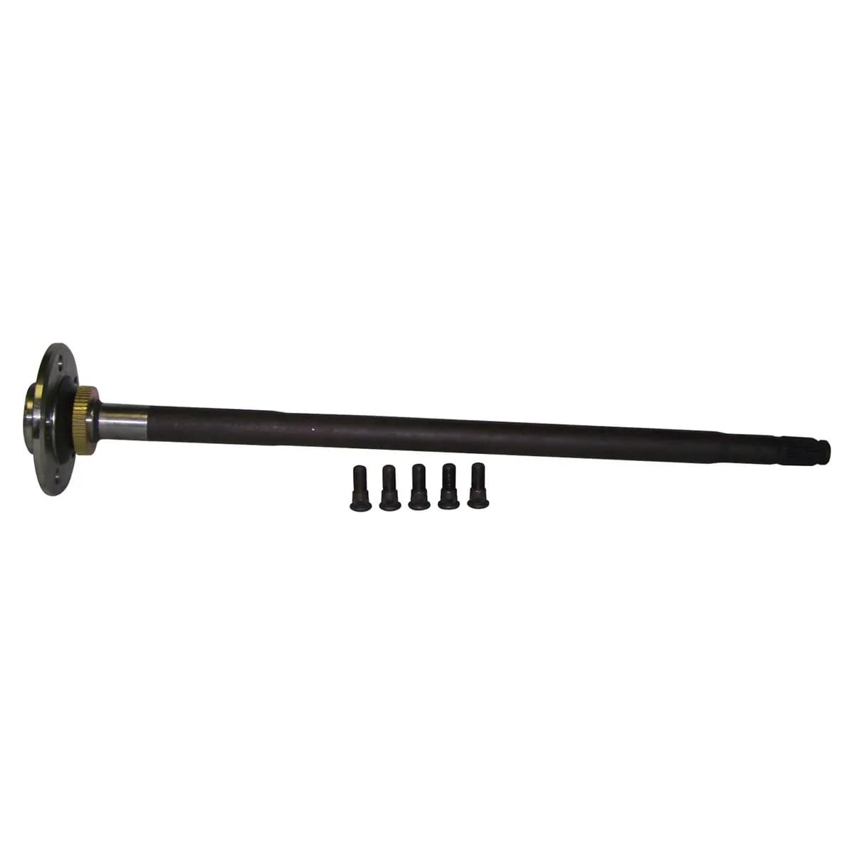 1992-2001 XJ Cherokee MJ Comanche;1993-1995 YJ Wrangler;1993-1996 ZJ Grand Cherokee w/ Drum Brakes;1997-2002 TJ Wrangler;w/ Dana 35; Left Axle Shaft; 29" Long 27 Spline; 4340 High Strength Alloy Steel; Includes (1) 44217 Tone Ring & (5) 83503053 Studs
