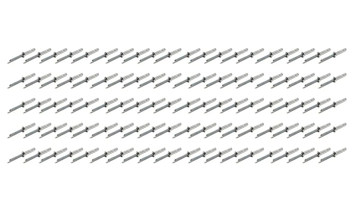 Small Head Rivet Silver 100pc 3/16in Long Shank