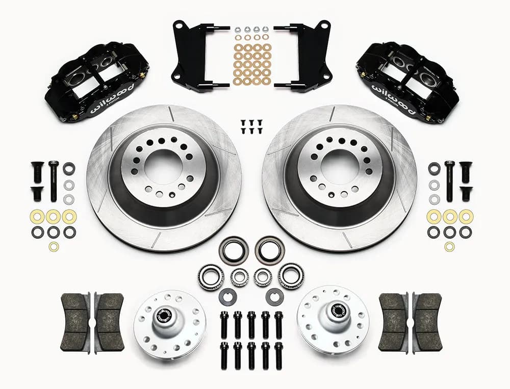 1960 - 1982 Buick, Chevrolet, Ford, GMC, Mercury, Oldsmobile, Pontiac Forged Narrow Superlite 6R Big Brake Front Brake Kit (Hub and 1PC Rotor) - 140-12271 - SRP Drilled & Slotted / Red