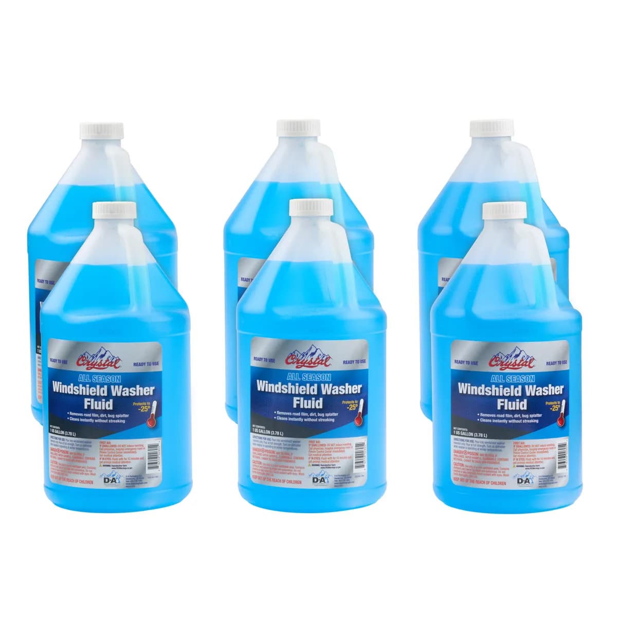 Crystal Standard Winter 25f Windshield Washer Fluid (Rtu) 1 Gal Jug 6 Per Case