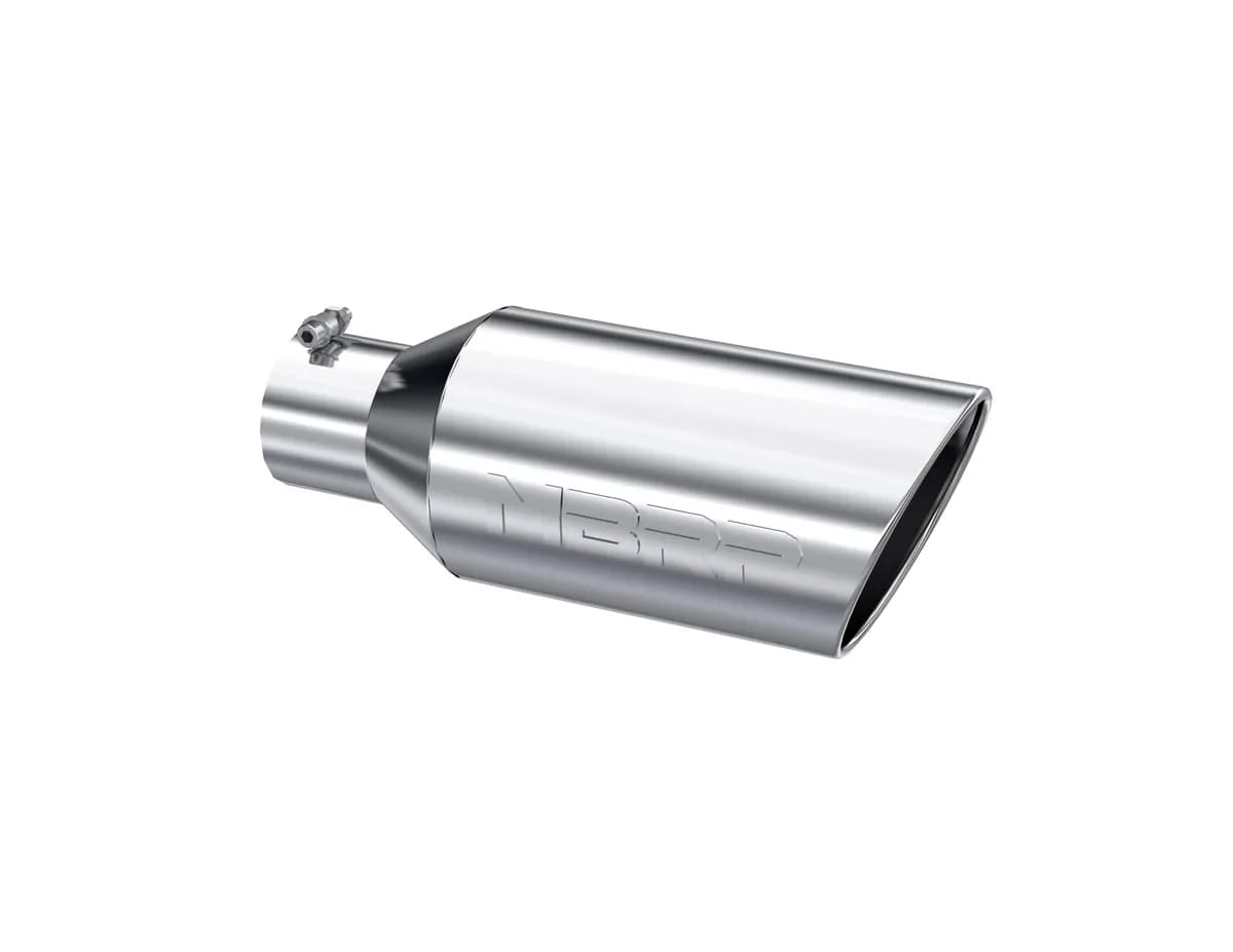 Armor Pro Exhaust Tip; 4 in. Inlet Diameter; 7 in. Outlet Diameter; 18 in. Length; Rolled End; T304 Stainless Steel; Mirror Polished;