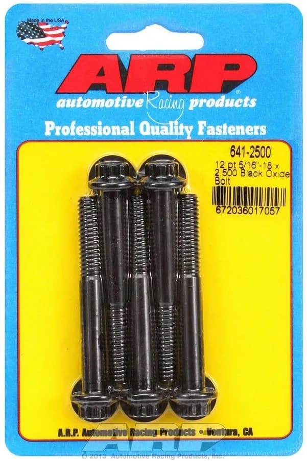 5/1618 x 2.500 12pt Black Oxide Bolts