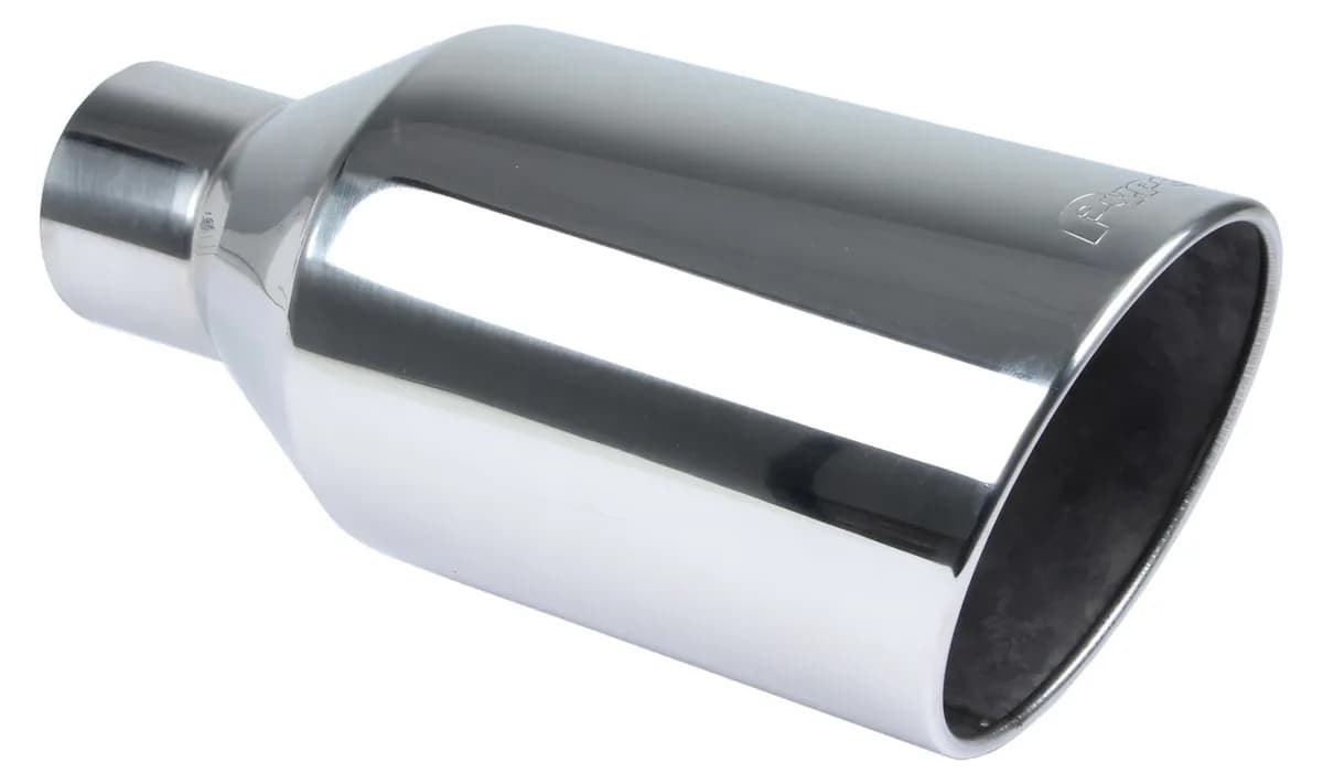 Exhaust Tail Pipe Tip 4 in ID x 8 in OD x 18 in L Rolled 8 in Tip Bolt On Hardware Not Incl Polished 304 Stainless Steel Pypes Exhaust