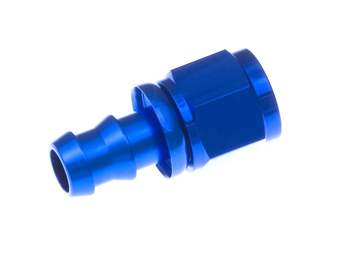 10 Straight An/Jic Hose End Push Lock Blue