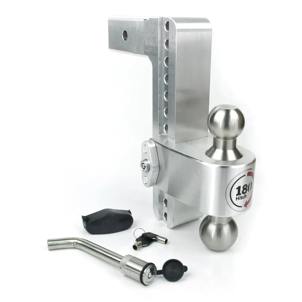 180 Hitch Stainless Steel 10in Drop Hitch With 2.5in Shank (10k/18.5k Grwr) Withws05 Keyed Alike