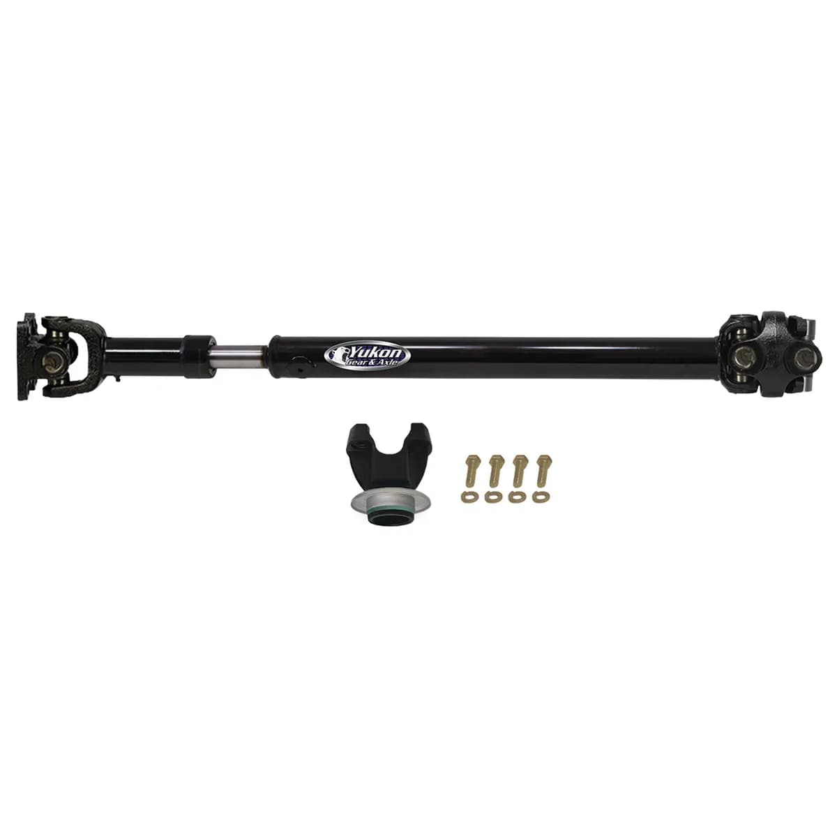 Yukon OE-style Driveshaft for 07-11 JK front. 1310 U/Joint. Fits 2-door and 4-door Rubicon and non-Rubicon. Recommended up to 2.5" Lift w/ 33" Tires. Fits Automatic & Manual Transmissions.