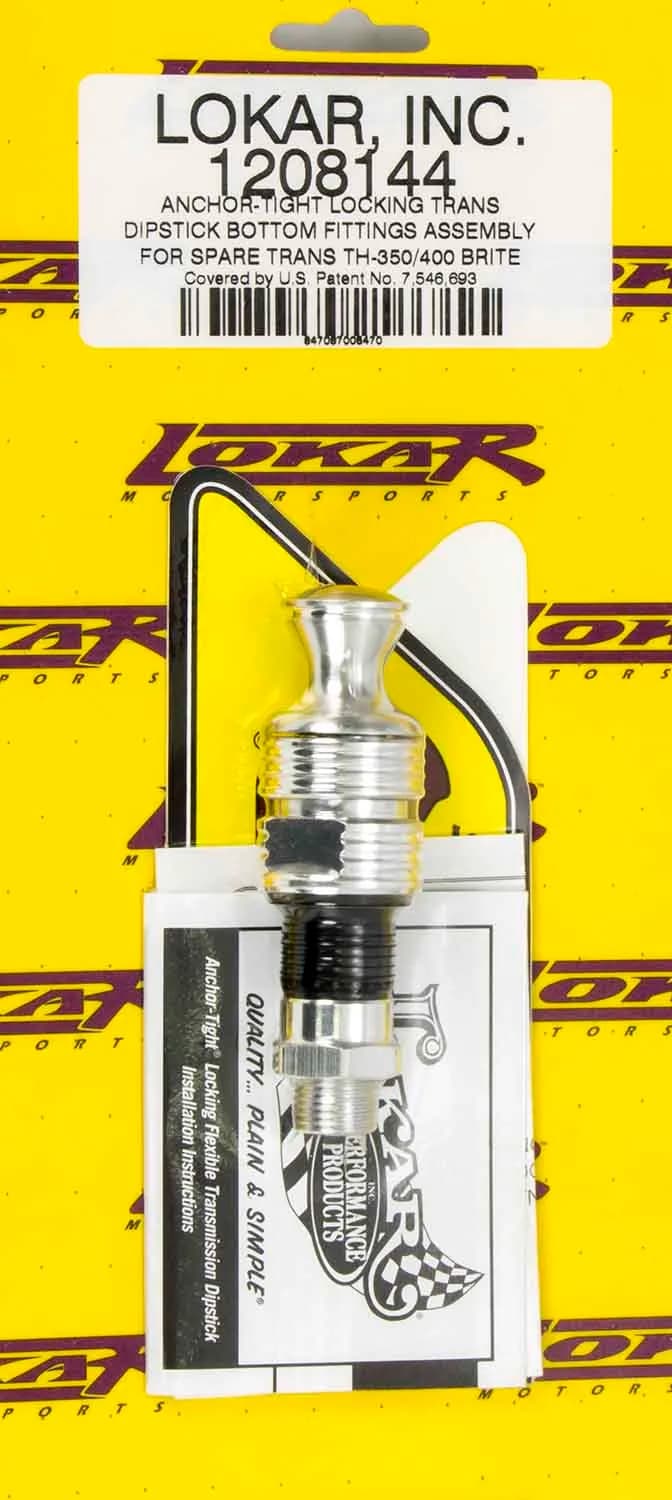 Anchor Tight Transmission Dipstick Bottom Fitting Assembly; For Spare TH-350/400 Trans; Brite Finish;