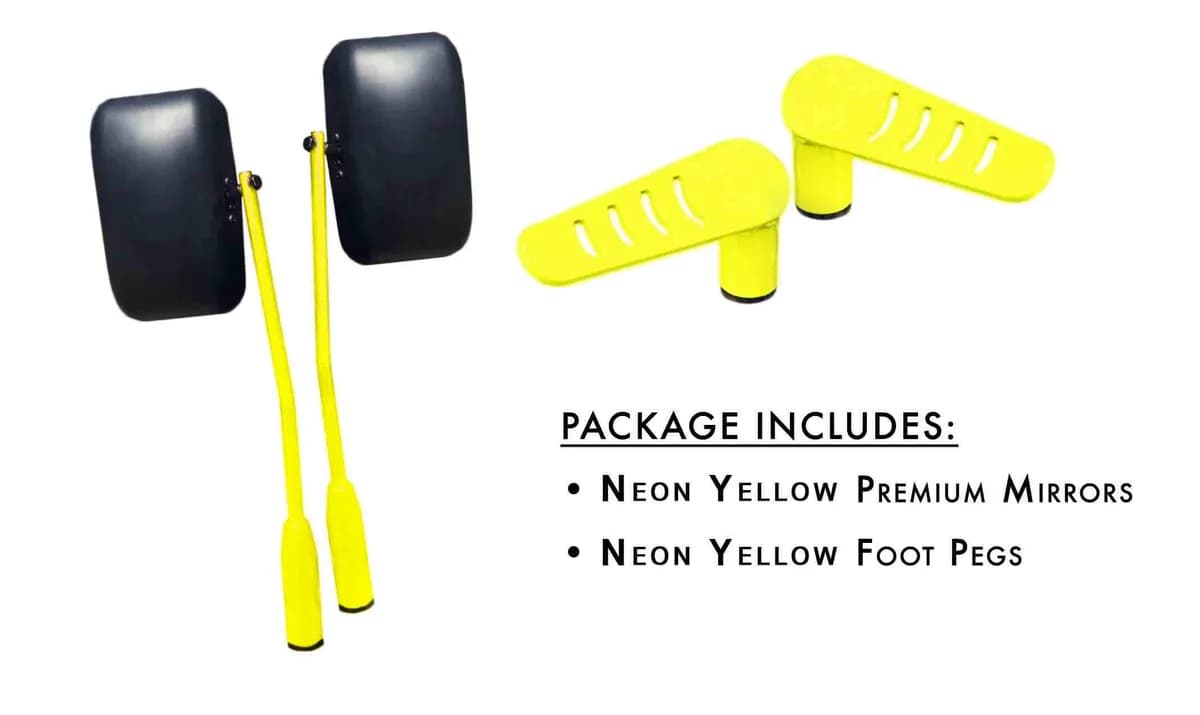 Steinjäger Exterior Accessories Wrangler JL 2018 to Present Mirror and Foot Peg Kit Neon Yellow