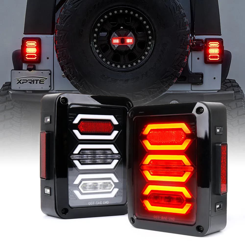Xprite LED Brake Light for Jeep Wrangler JK JL – Plug & Play Third Brake Light Upgrade | Cyclone Series