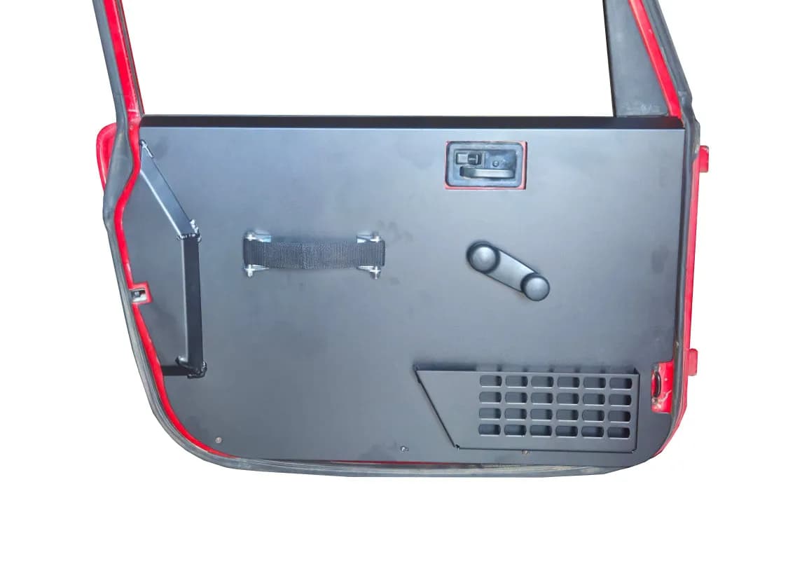Jeep Wrangler TJ/LJ Interior Door Panels w/ Pocket (Full Door) - Black Powder Coated Steel