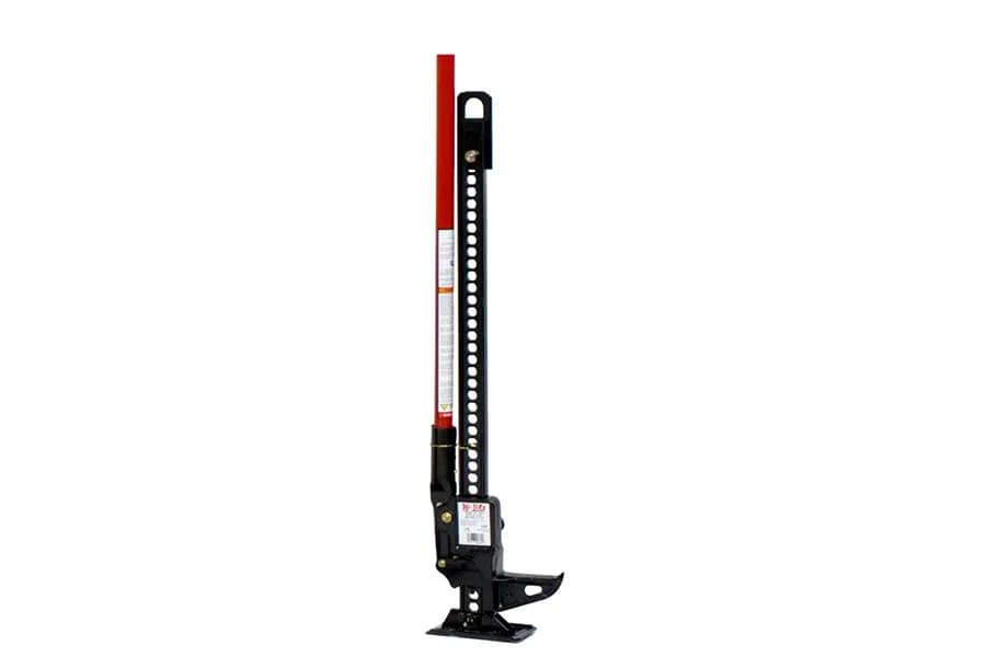 36 Cast Steel Model. 7000 lb. Capacity 4660 Rated Capacity. Black Jack with a Red Handle.