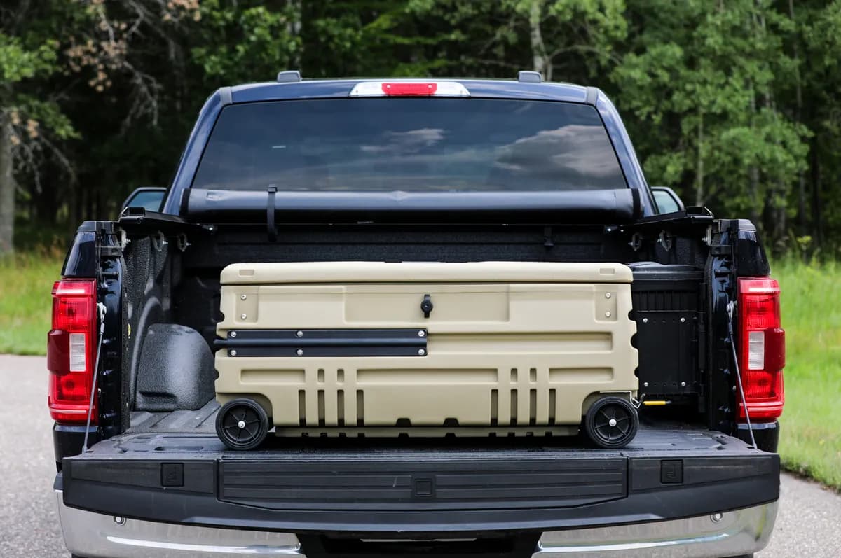 DÃœHA Squad Box "Extreme Duty" | Portable Lockable Storage for Trucks, Jeeps, SUVs - No Slide Bracket / Desert Tan