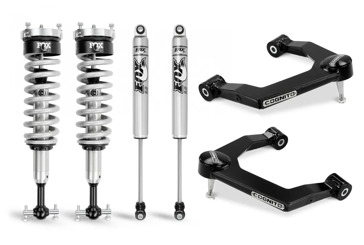 Cognito 3-Inch Performance Leveling Kit With Fox PS Coilover 2.0 IFP Shocks for 19-21 Silverado Sierra 1500 2WD 4WD
