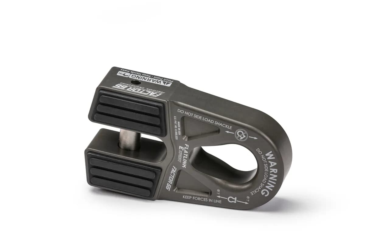 FlatLink E Expert Version Winch Shackle Mount Assembly Anodized Gray Factor 55