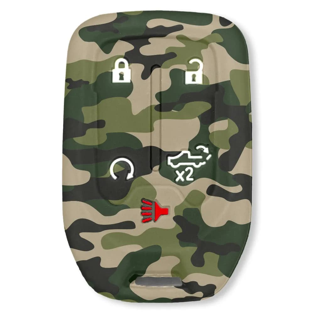 GMC & Chevy 19-21 Sierra & Silverado 1-Piece 100% Silicone Rubber Key Fob Cover - Multiple Colors - BLACK