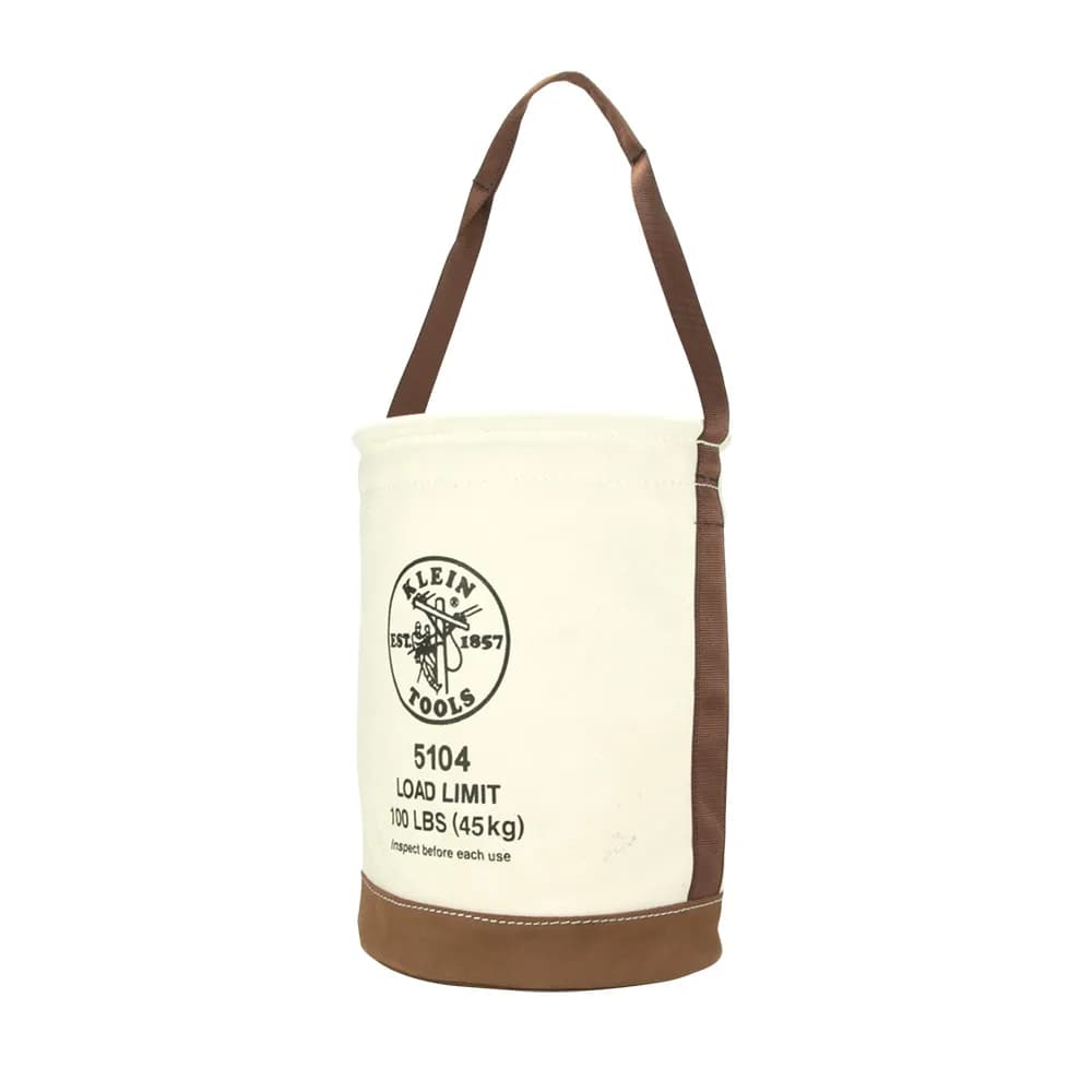Canvas Bucket With Leather Bottom 12inch