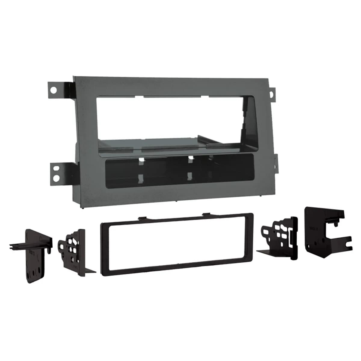 TURBOKits; Radio Installation Kit; Incl. Instructions/Hardware; Storage Pocket; For Double DIN/Two Single DIN; Gray;