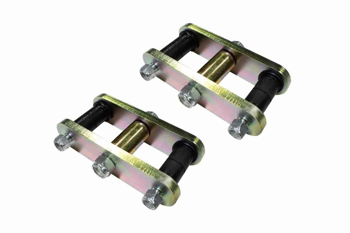 5975 Cj5 Front/Rear Greaseable Shackles Zinc Plated 3/8 in Thick Steel Set of 2