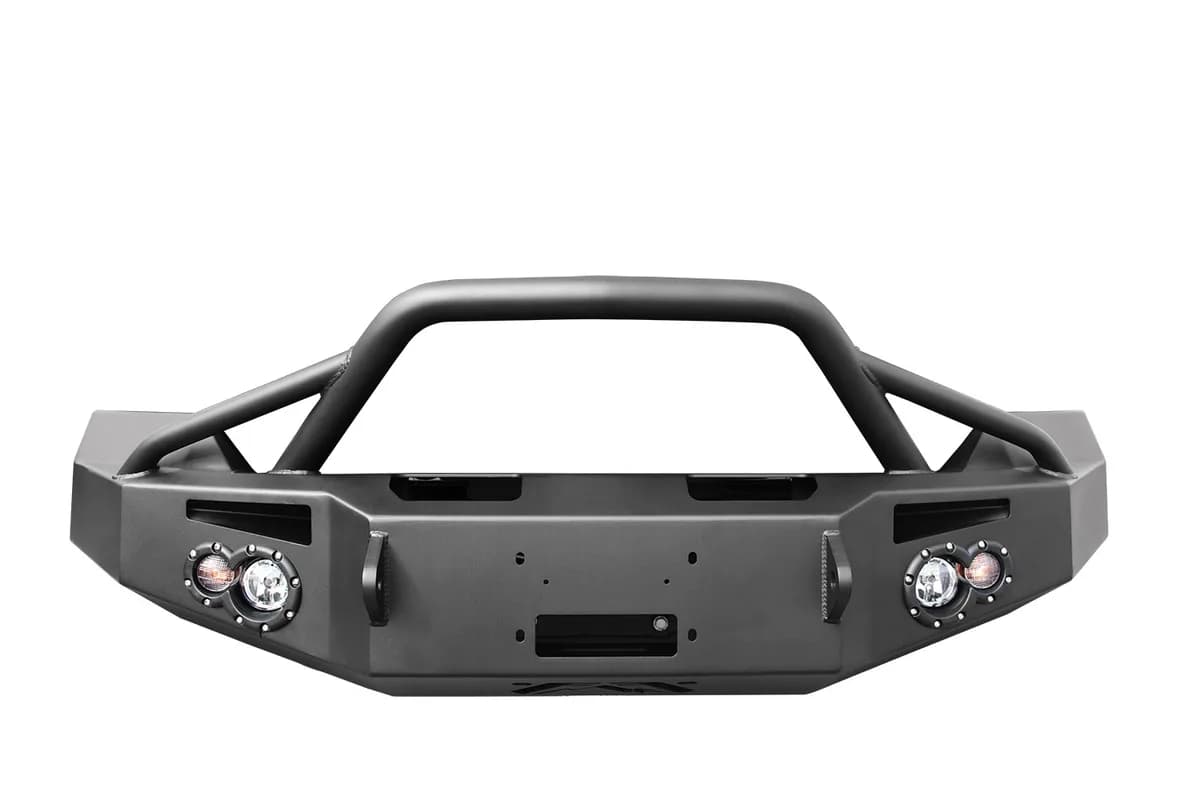 Premium Winch Front Bumper; 2 Stage Black Powder Coated; w/Pre-Runner Grill Guard;