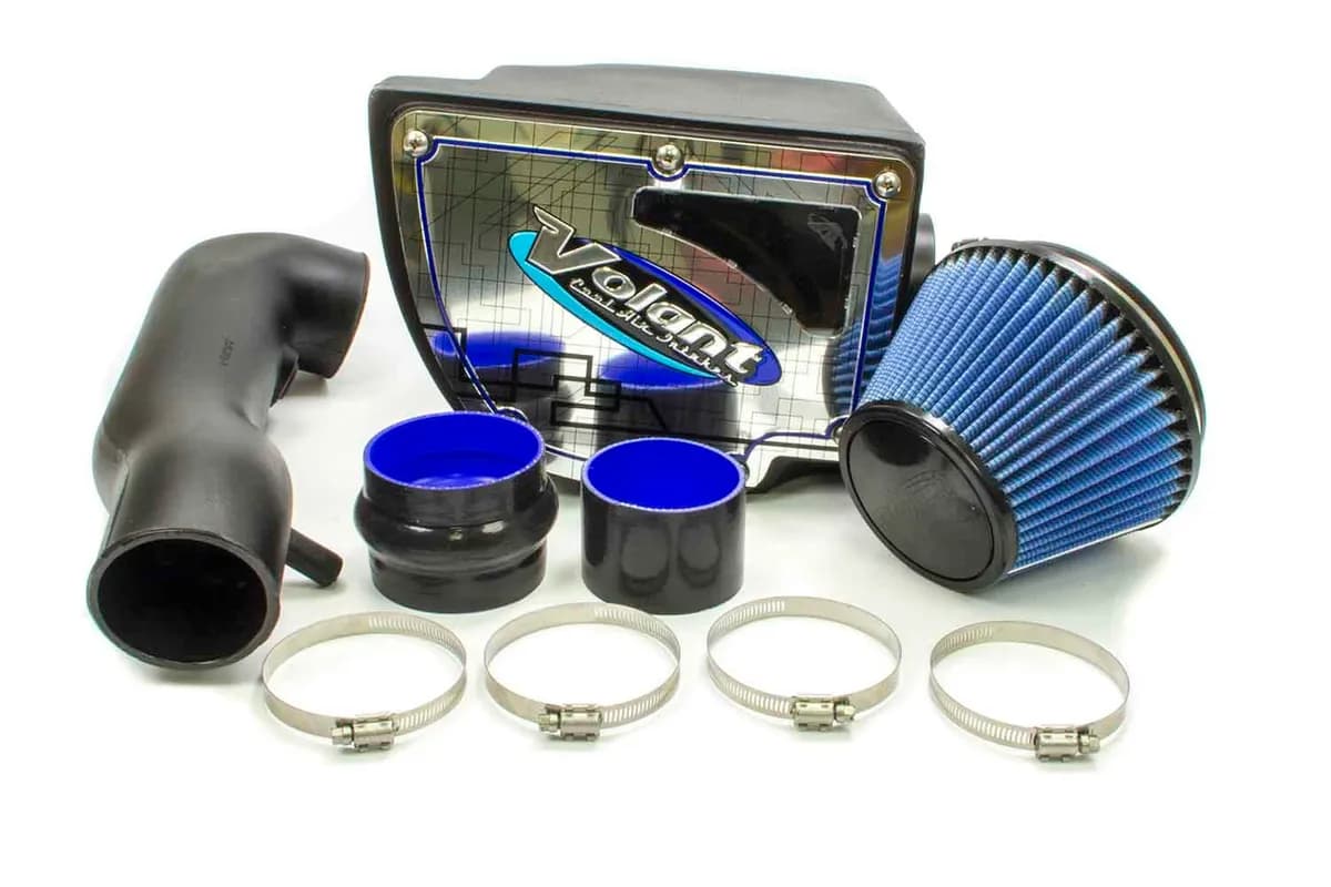 Cold Air Intake Kit; Incl. Closed Filter Box/Air Duct/Pro5 Filter/Connectors/Clamps; Polished Aluminum Lid w/Logo;