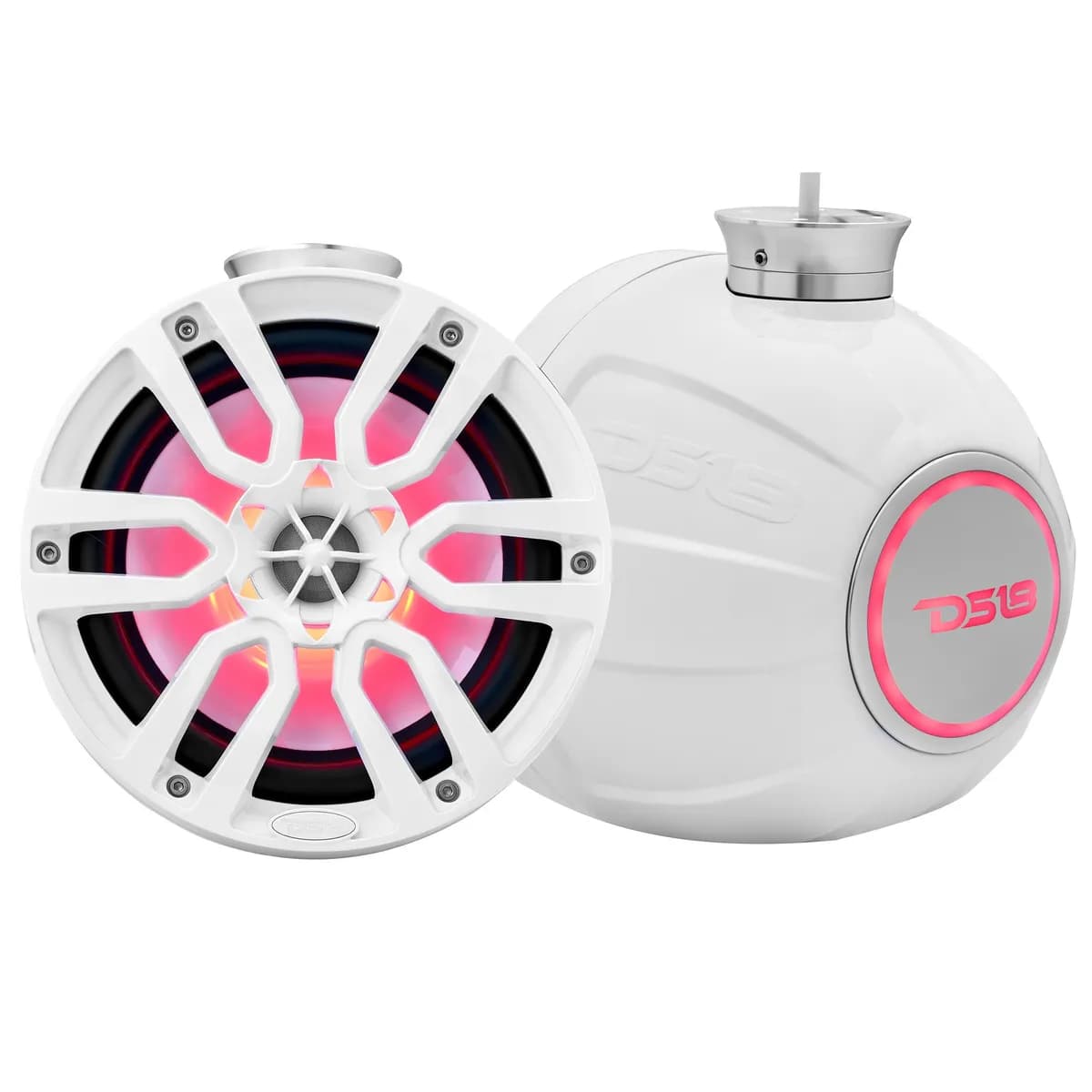 Nxl 8" Pod 375w Speaker With Integrated RGB LED Lights (Pair) - Perfect For Jet Skis - White