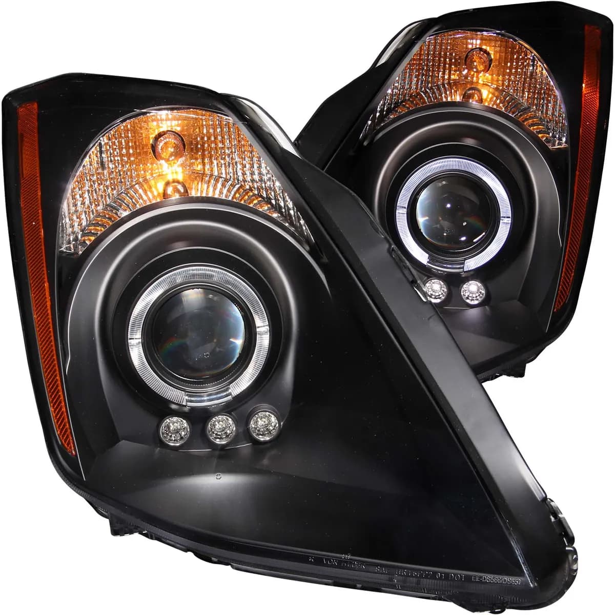 Nissan 350z 03-05 Projector Headlights Halo Black (For Halogen Models)