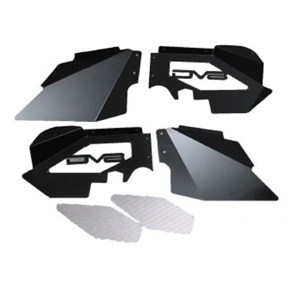 DV8 Offroad Aluminum Front Inner Fenders Black - JK