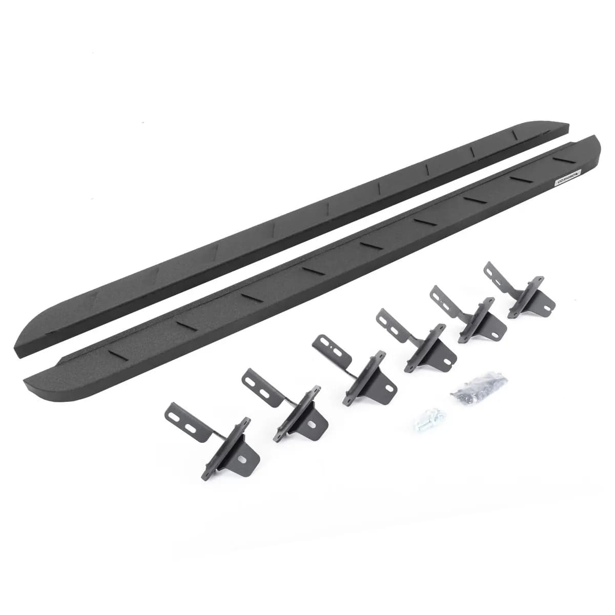 Go Rhino 63412973ST - RB10 Slim Line Running Boards With Mounting Brackets - Protective Bedliner Coating
