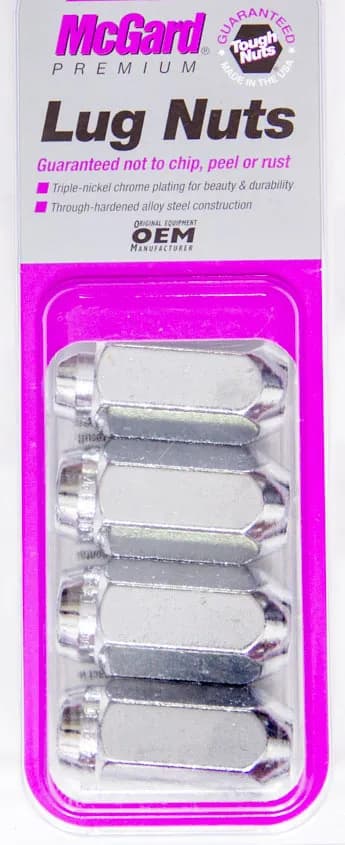 Hex Lug Nut M14x1.5 Cone Seat 13/16 Hex 1.945 in Oal Chrome (4 Pk)
