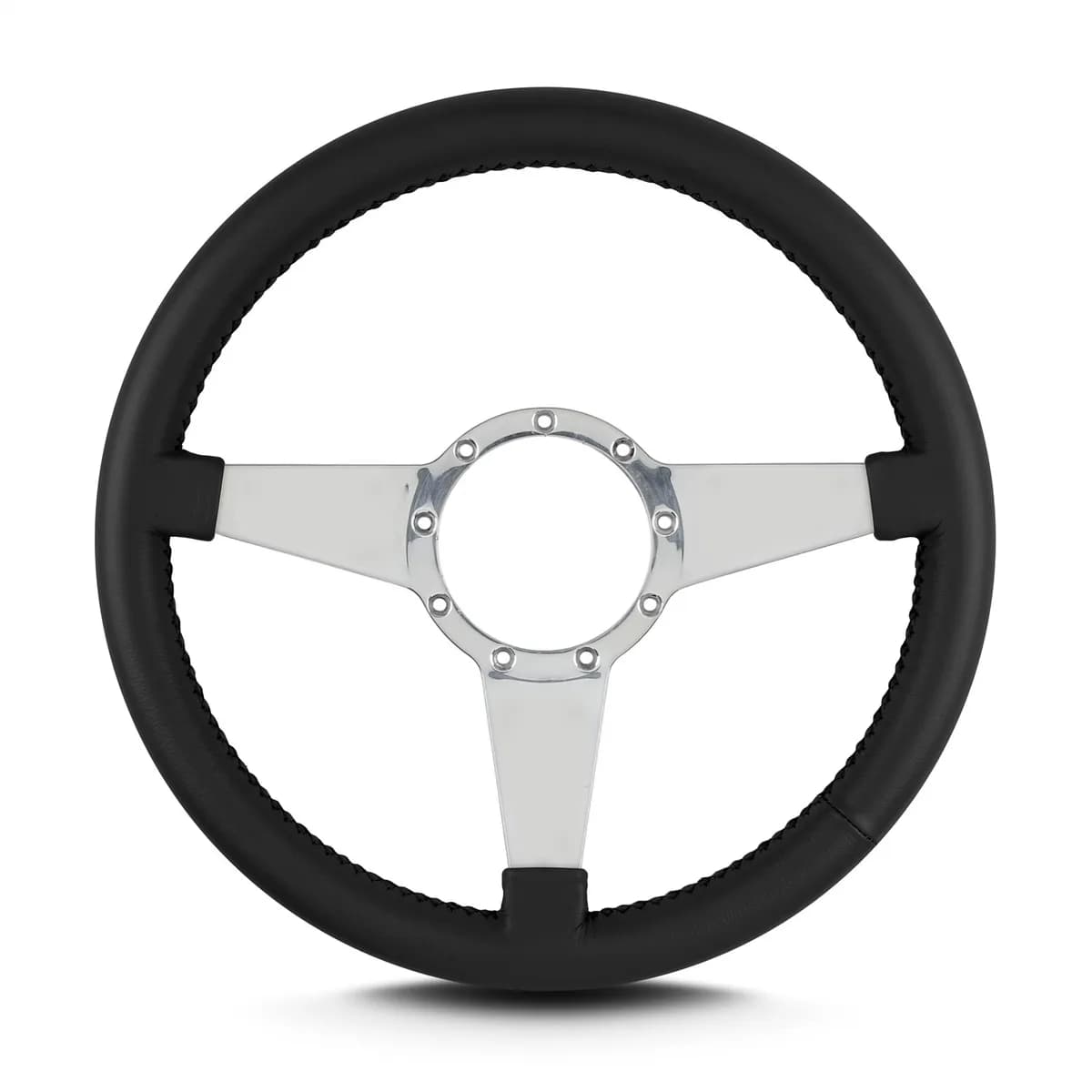 Lecarra Mark 4 Standard Steering Wheel; Black; Polished Spokes; 14 in. Standard Grip;