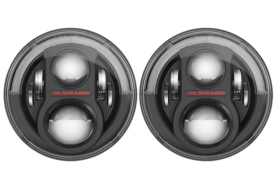 8700 Evolution j2 Model 12v DOT LED High & Low Beam Headlights With Black Bezel(2 Light Kit)