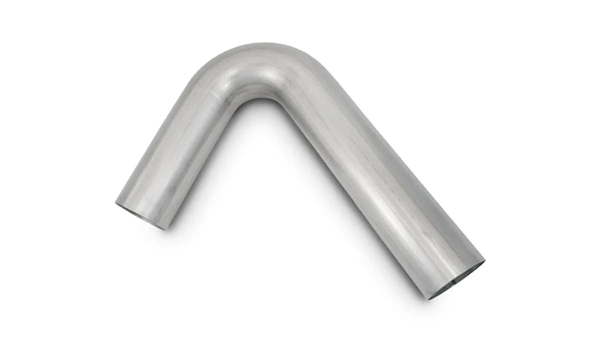 120 Degree Stainless Steel Bend; 3 in. Tube OD; 5 in. Centerline Radius; 5 in. Leg Length From Tangent 1; 12 in. Leg Length From Tangent 2;