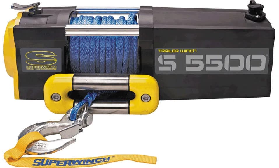 S5500 Winch Synthetic 5500 Lbs 12 Vdc 1/4 in x 60 ft Synthetic Rope