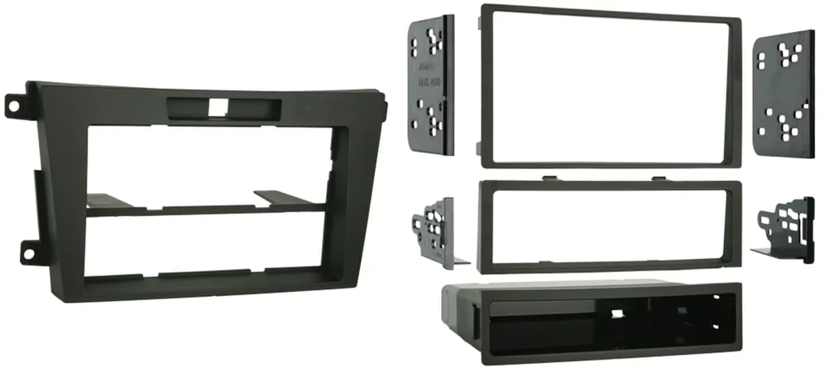 TURBOKits; Radio Installation Kit; Incl. Instr./Hardwre/Storge Pcket/Snap-In ISO Mnt Systm;For Dble/Two Single DIN;Recessed DIN Opening;High-Grade ABS Plastic; Matte Black;