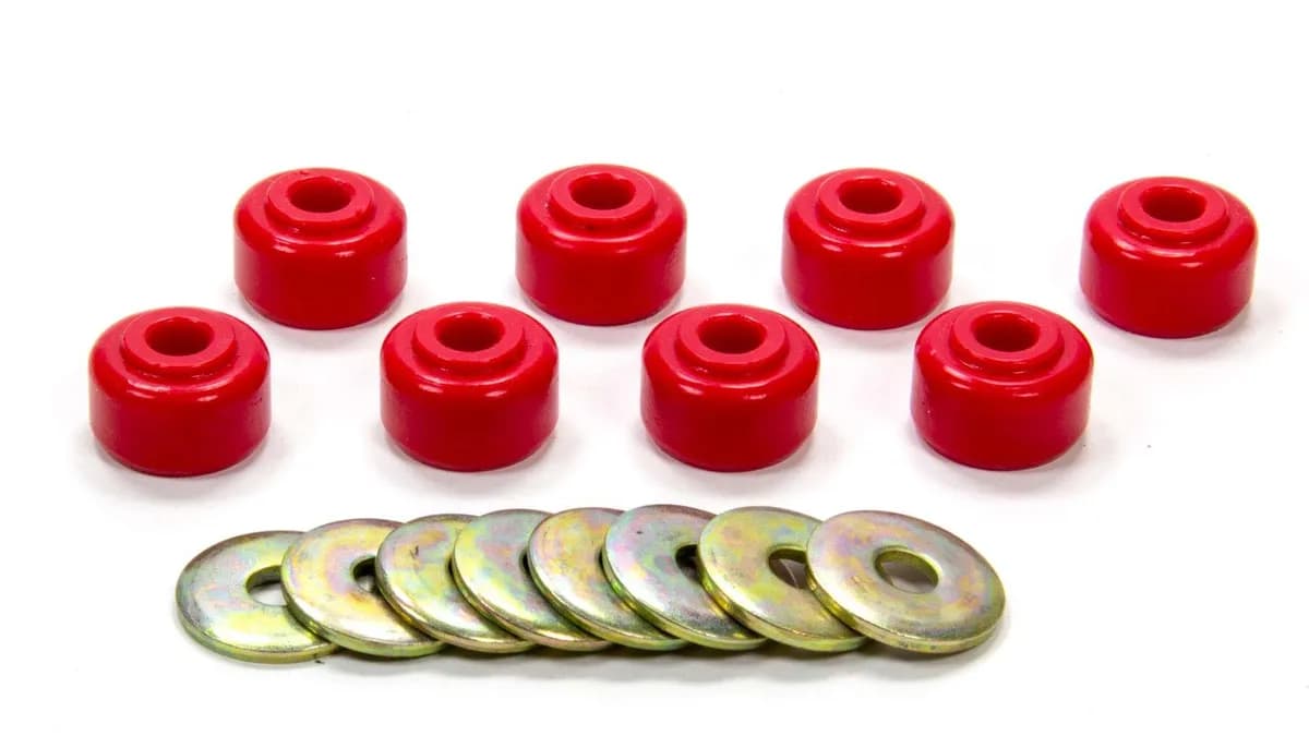 UNIVERSAL HEAVY DUTY SWAY BAR END LINK SET W/8 GROMMETS & WASHERSREDPERFORMANCE POLYURETHANE