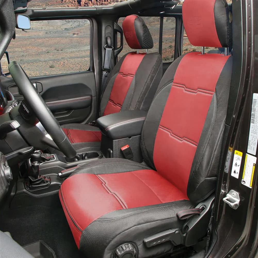 Smittybilt Gen 2 Front and Rear Neoprene Seat Cover Set - Black/Red