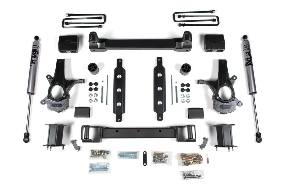 6.5 Inch Lift Kit | Chevy Silverado & GMC Sierra 1500 (14-18) 2WD - Aluminum / Stamped Steel / Nitro Struts / Nitro Series