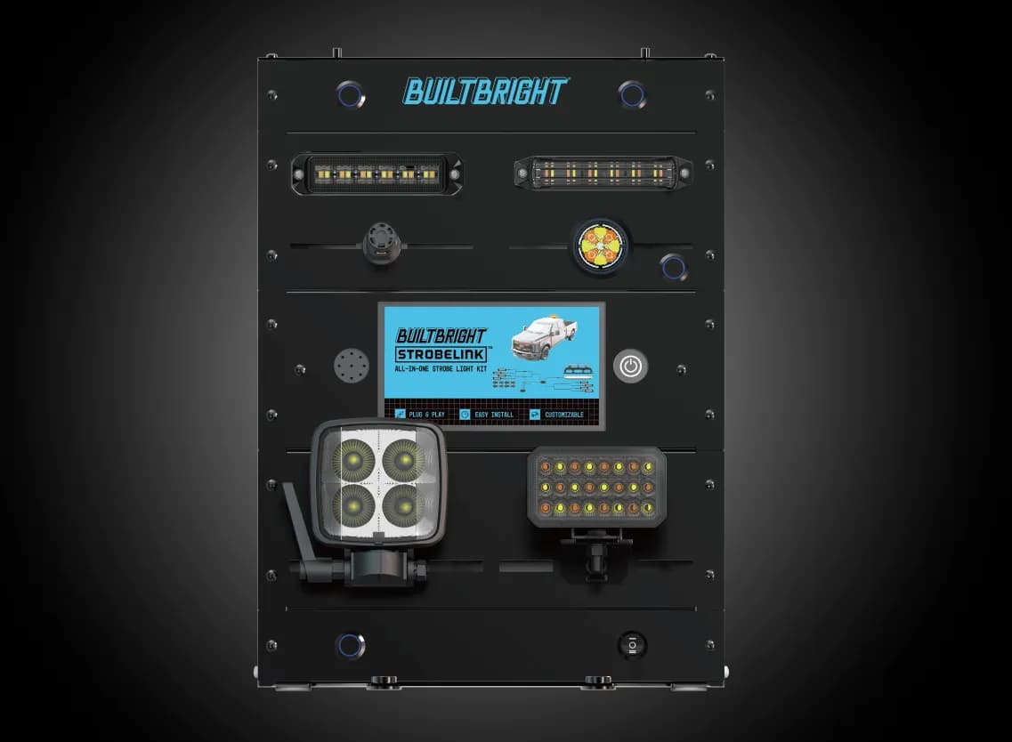 Builtbright Countertop Display With Lcd Display 4 Strobes 2 Work Lights (1 Ea) Black