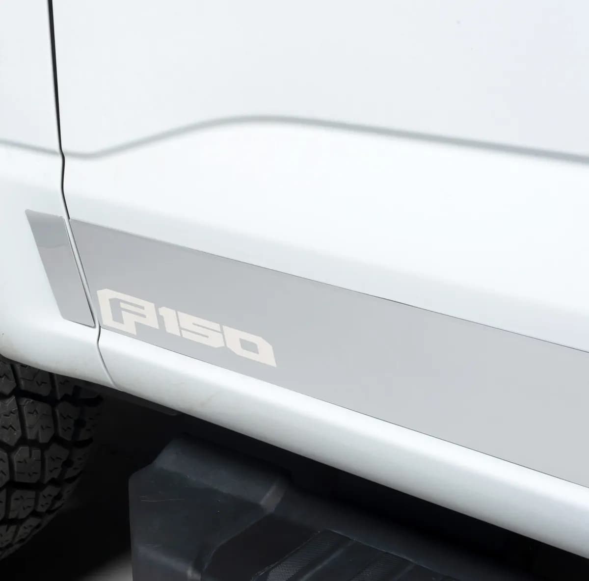 2021-2022 Ford F-150 Super Cab 8 ft Long Box 4.25 tall 12 Pieces Trim Ford Licensed Stainless Steel Rocker Panels Made in USA