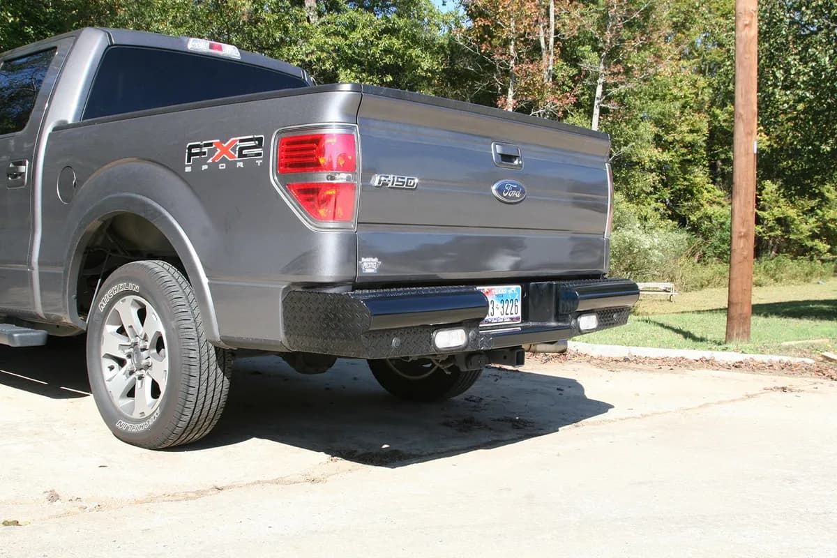 Black Steel Ranch Rear Bumper; 2 Stage Black Powder Coated;