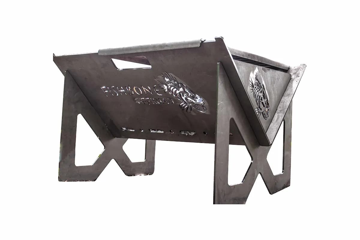 8-gauge steel, 19in. X 13 in. cooking surface.