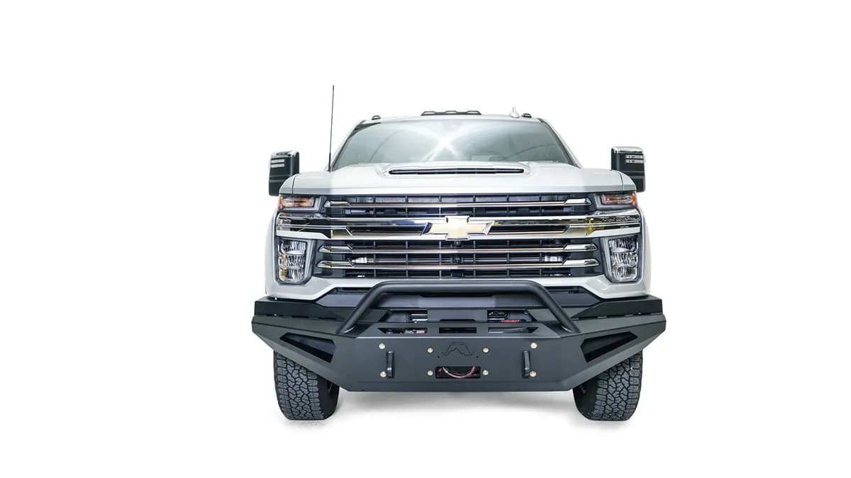 20c Silverado 2500/3500 HD Red Steel Front Bumper With Prerunner Guard
