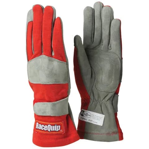 351 Series 1 Layer Nomex Race Gloves Sfi 3.3/ 1 Certified; Red Medium