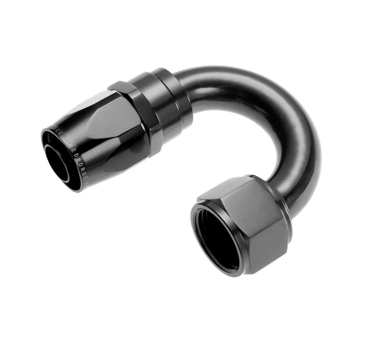 16 180 Degree Female Aluminum Hose End Black
