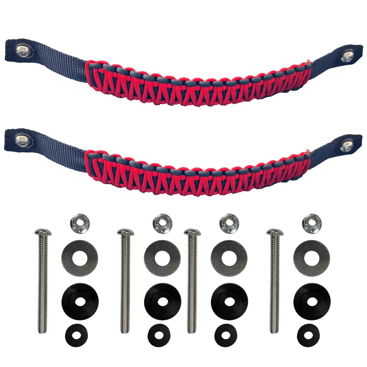 Paracord Grab Handles Front Pair Bolt-On For Jeep Wrangler Jl, Jlu & Gladiator 2018-2025 - 550 Paracord | Bartact | Black / Royal Blue