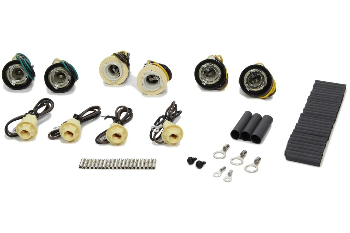 Headlight Socket Kit; Single Square Headlights; Incl. All Terminals/Connectors;